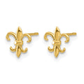 14k Madi K Polished Fleur de Lis Post Earrings