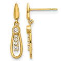 14k Madi K Polished CZ Fancy Post Dangle Earrings