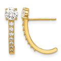 14k Madi K Polished CZ Post J-Hoop Earrings