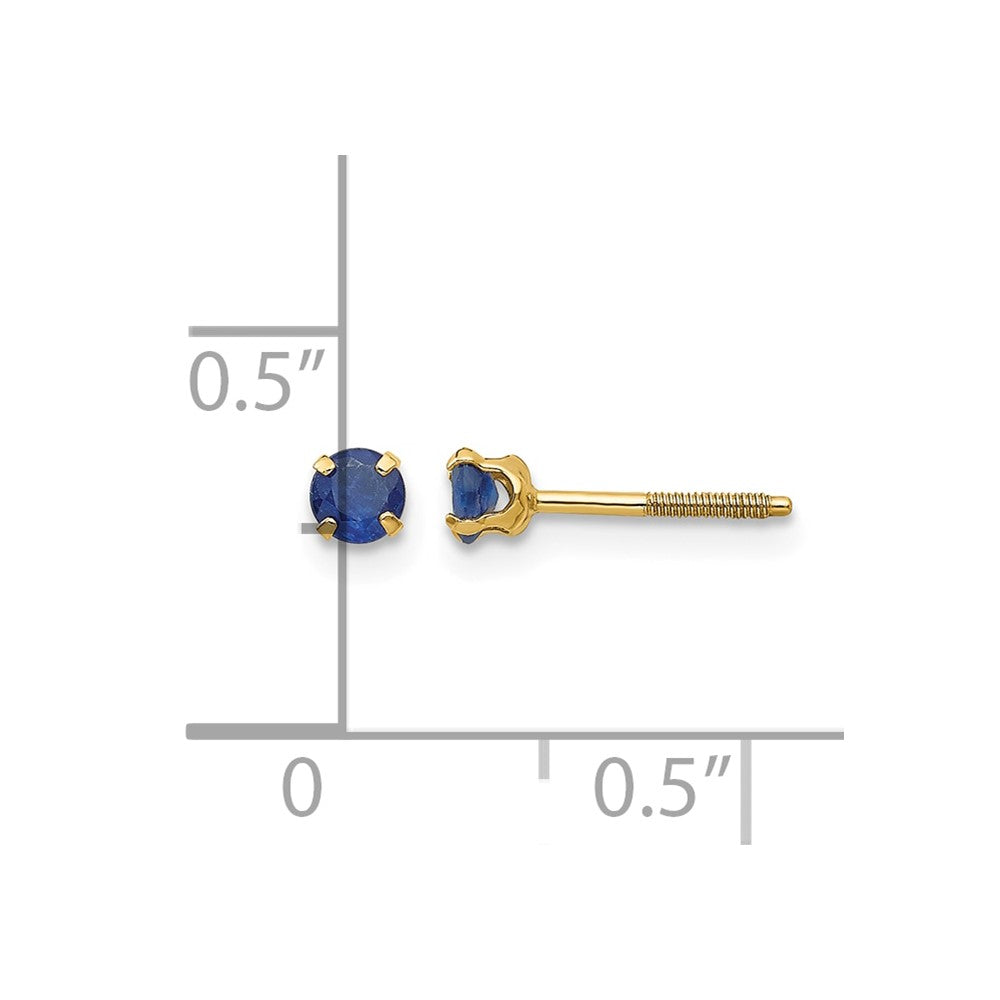 14k Madi K 3mm Sapphire Birthstone Earrings
