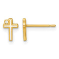 14k Madi K Polished Enameled CZ Cross Post Earrings