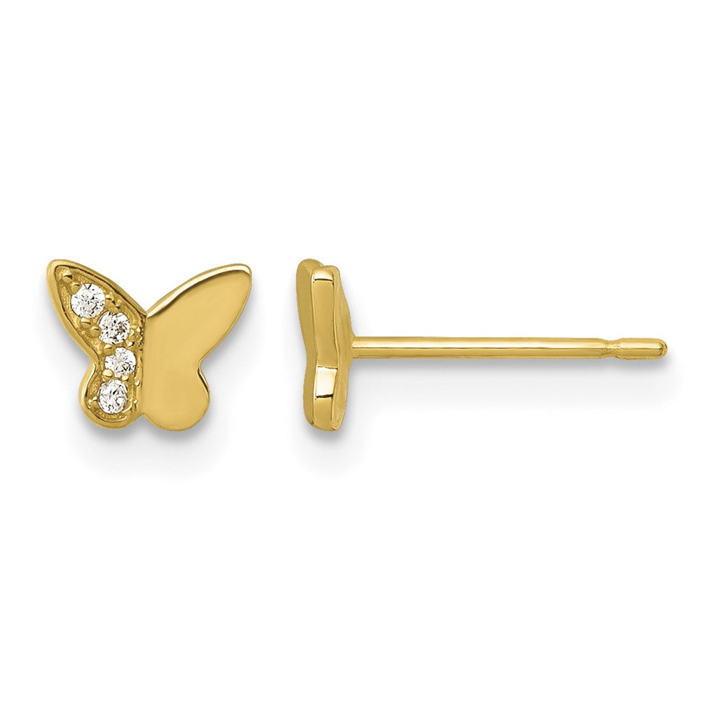 14k Madi K Polished CZ Butterfly Post Earrings