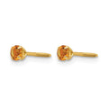 14k Madi K 3mm Citrine Birthstone Earrings