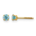14k Madi K 3mm Blue Zircon Earrings