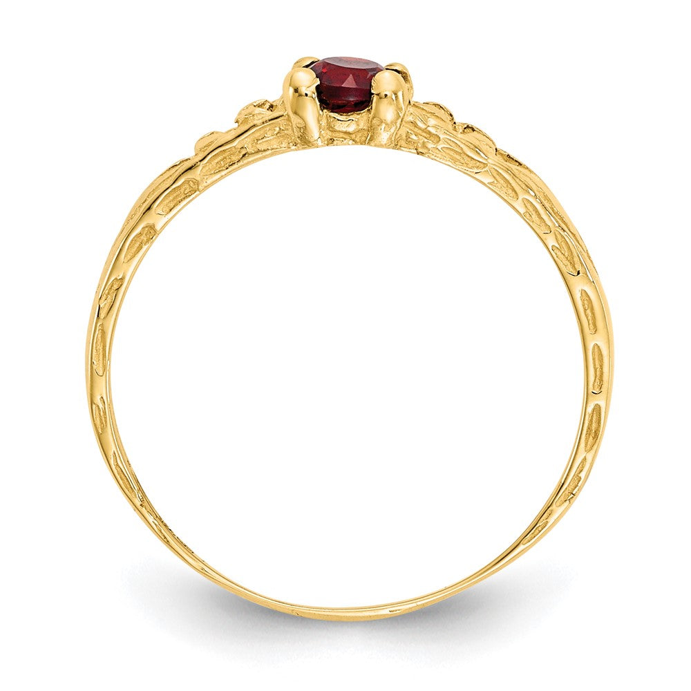 14k Madi K 3mm Garnet Birthstone Baby Ring