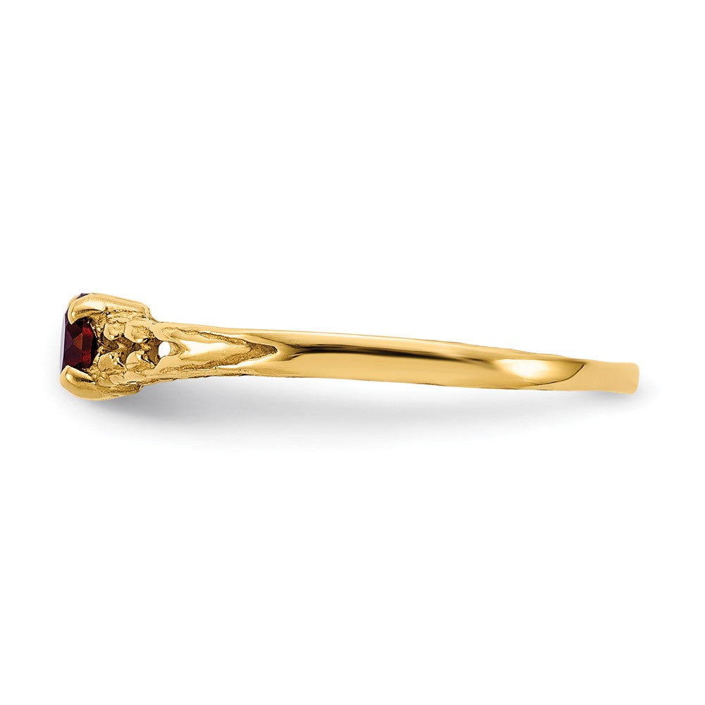 14k Madi K 3mm Garnet Birthstone Baby Ring