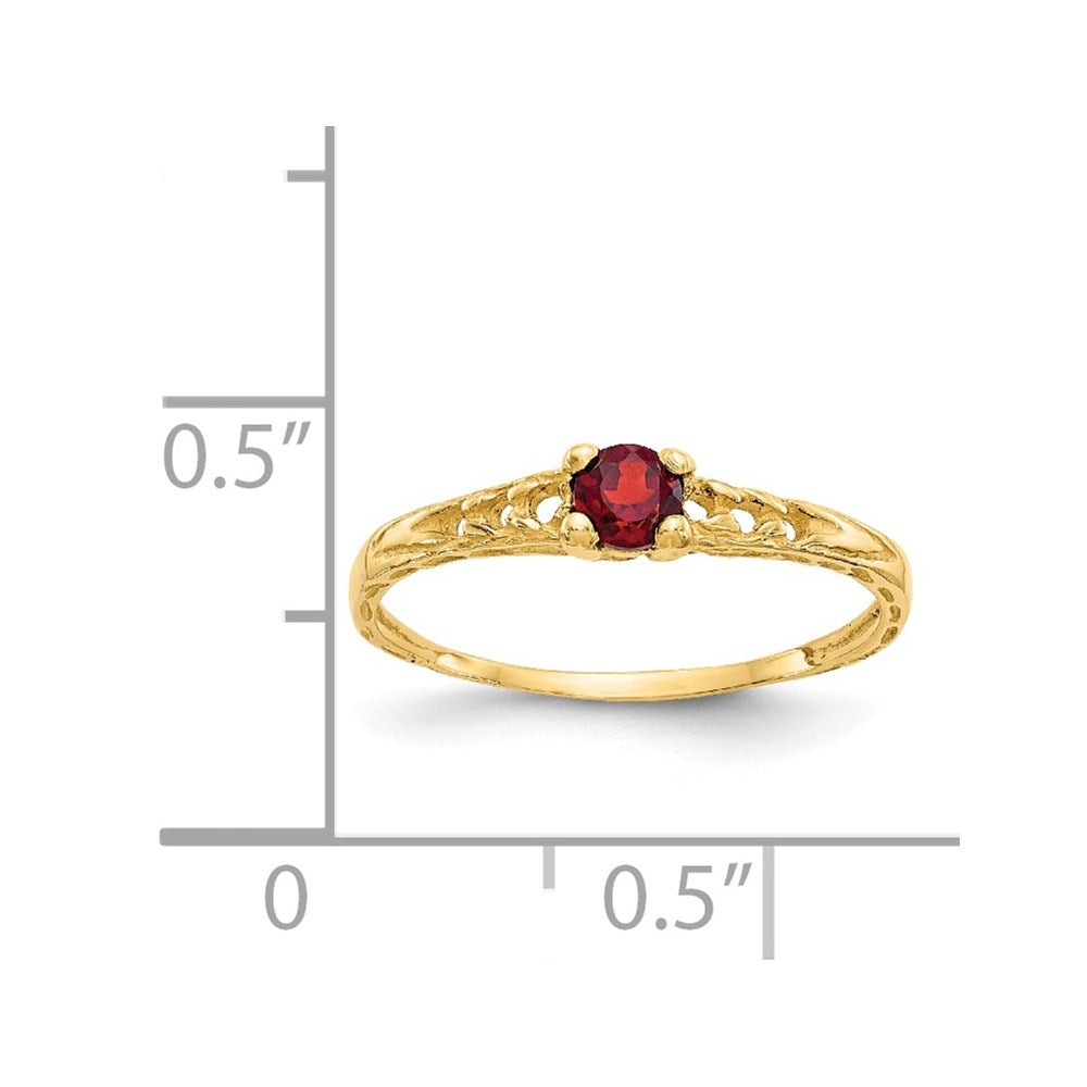 14k Madi K 3mm Garnet Birthstone Baby Ring