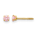 14k Madi K 3mm Pink CZ Earrings