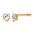 14K Madi K 4mm White CZ Heart Earrings
