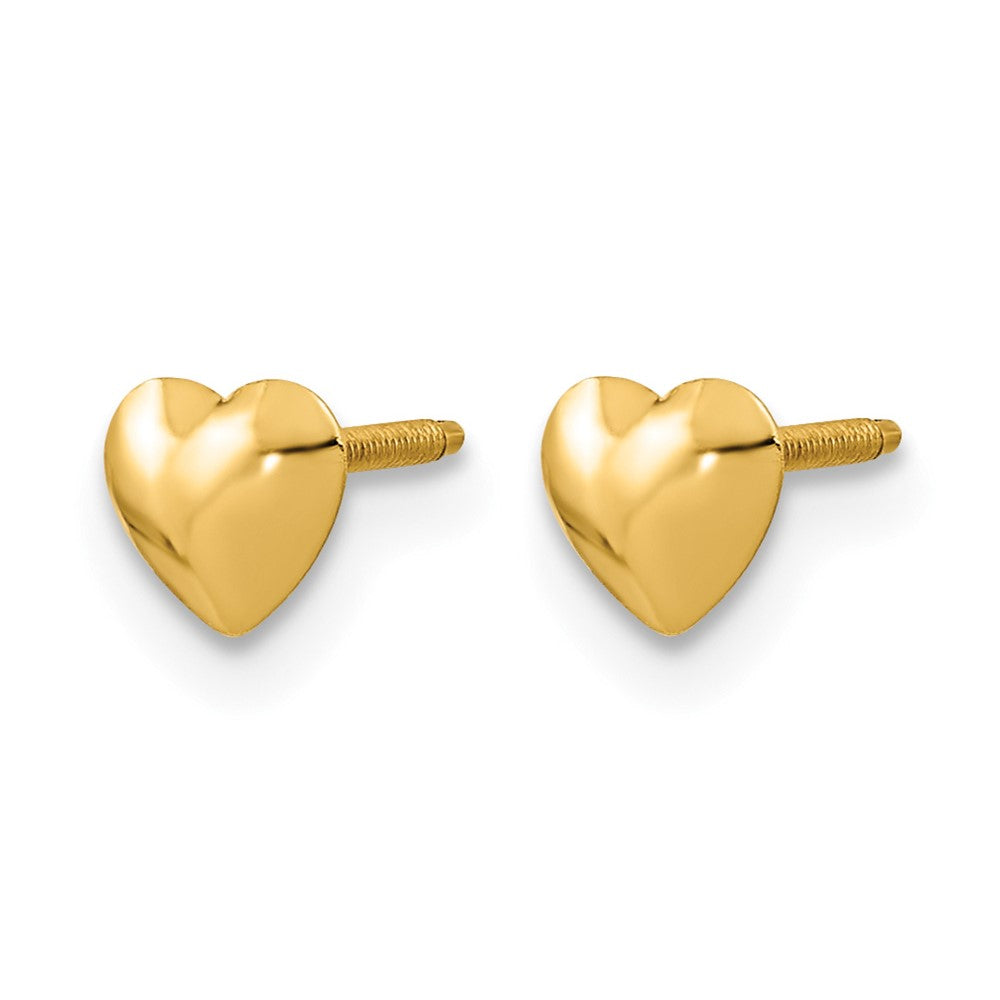 14k Madi K Heart Silicone Screwback Earrings