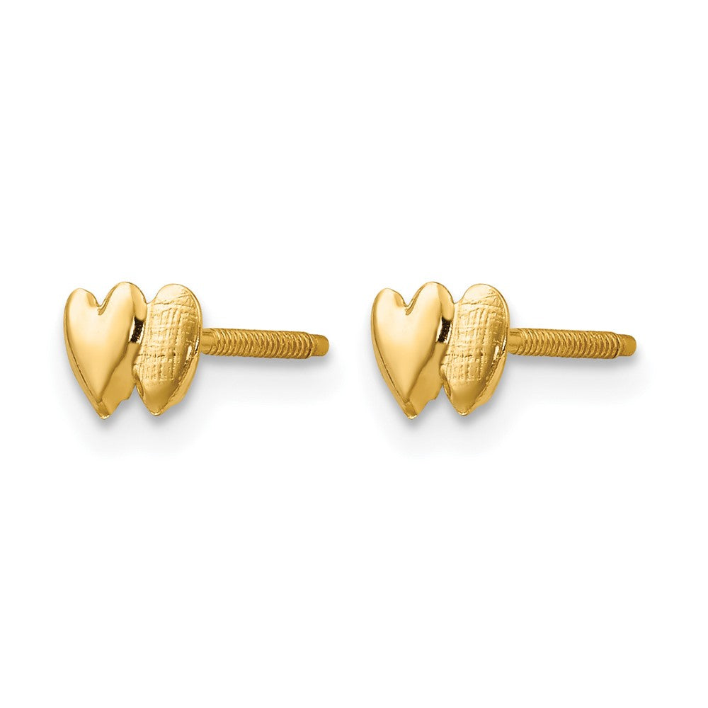 14k Madi K Double Heart Earrings