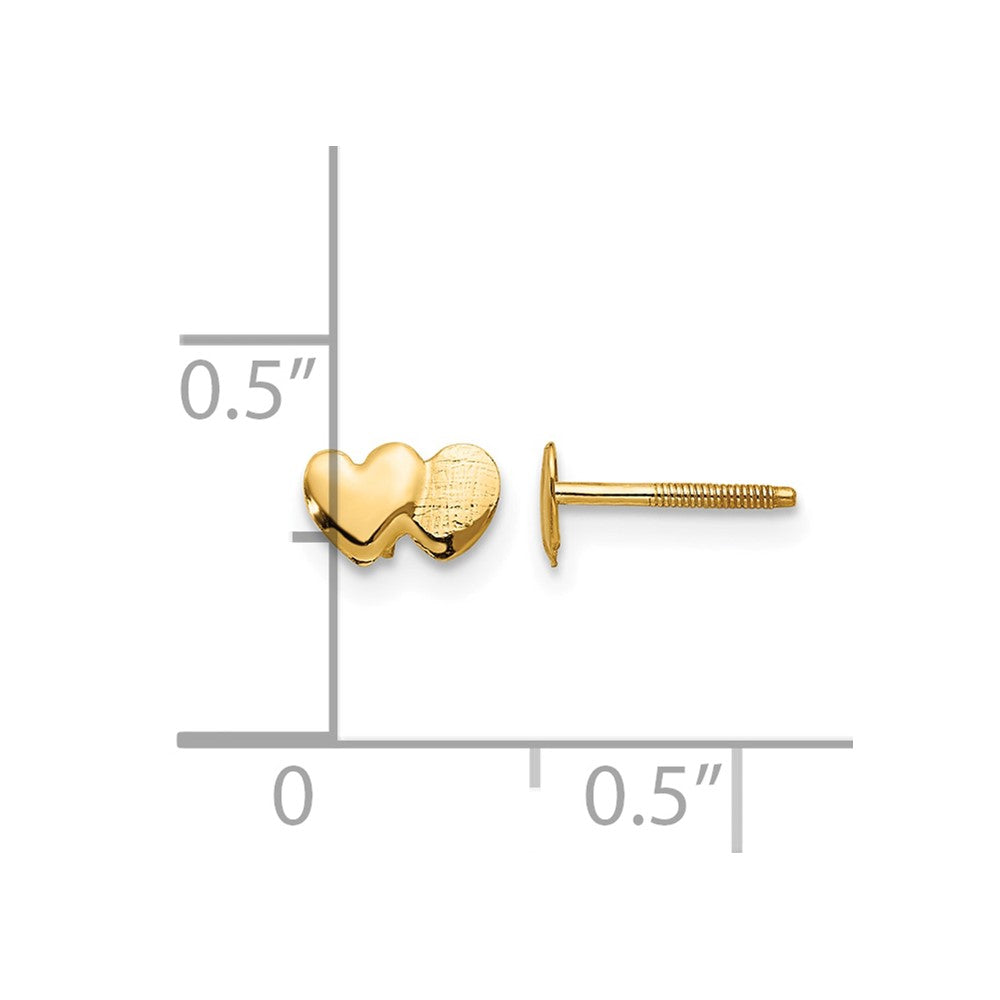 14k Madi K Double Heart Earrings