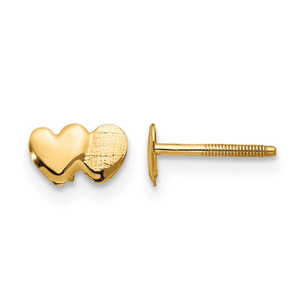 14k Madi K Double Heart Earrings