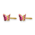 14k Madi K Pink Enameled Butterfly Earrings