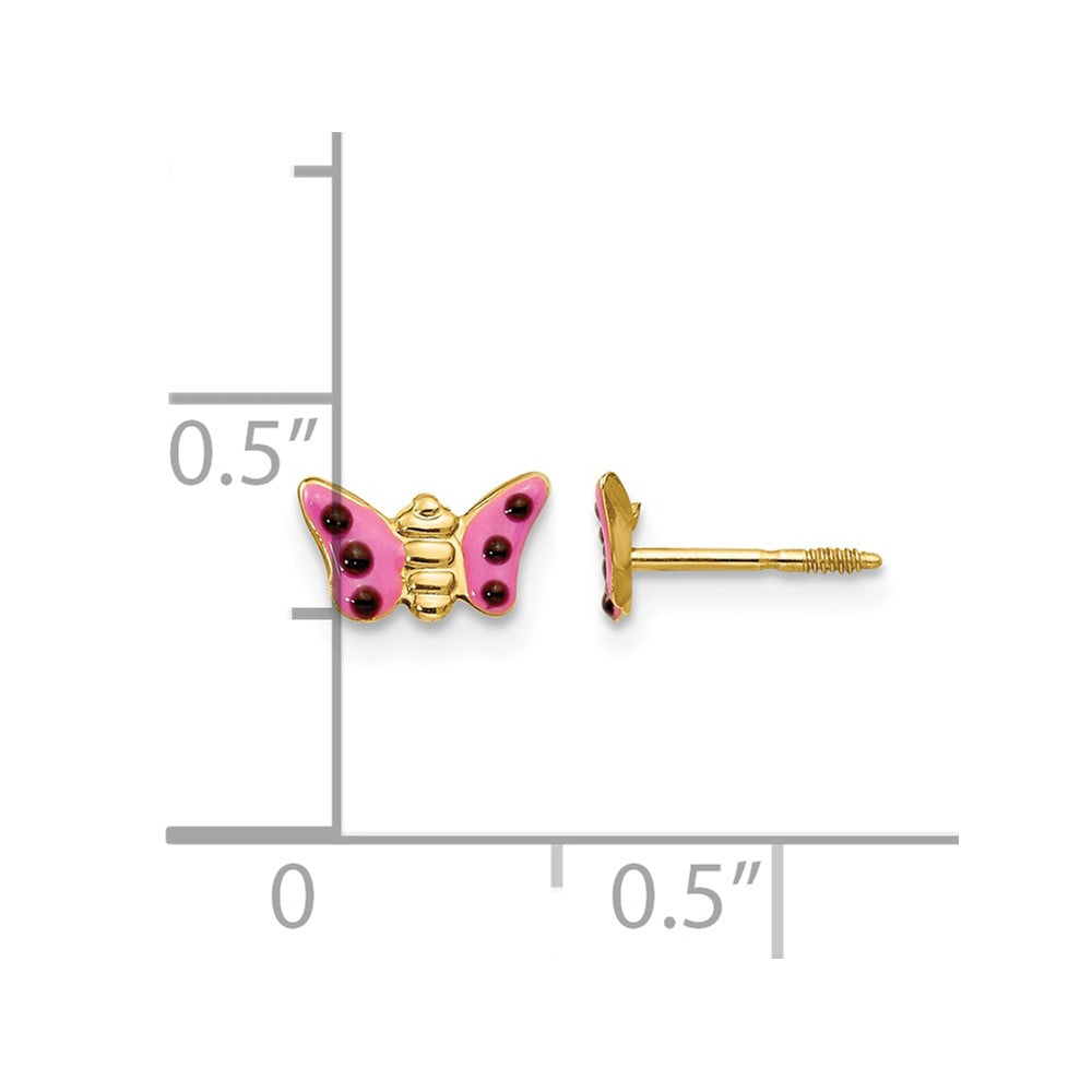 14k Madi K Pink Enameled Butterfly Earrings