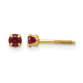 14k Madi K 3mm Imitation Garnet Birthstone Earrings (Jan)