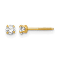 14k Madi K 3mm Imitation April Birthstone Earrings