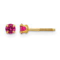 14k Madi K 3mm Imitation Ruby Birthstone Earrings (Jul)