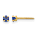 14k Madi K 3mm Imitation Sapphire Birthstone Earrings (Sep)