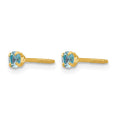 14k Madi K 3mm Imitation Blue Zircon Birthstone Earrings (Dec)