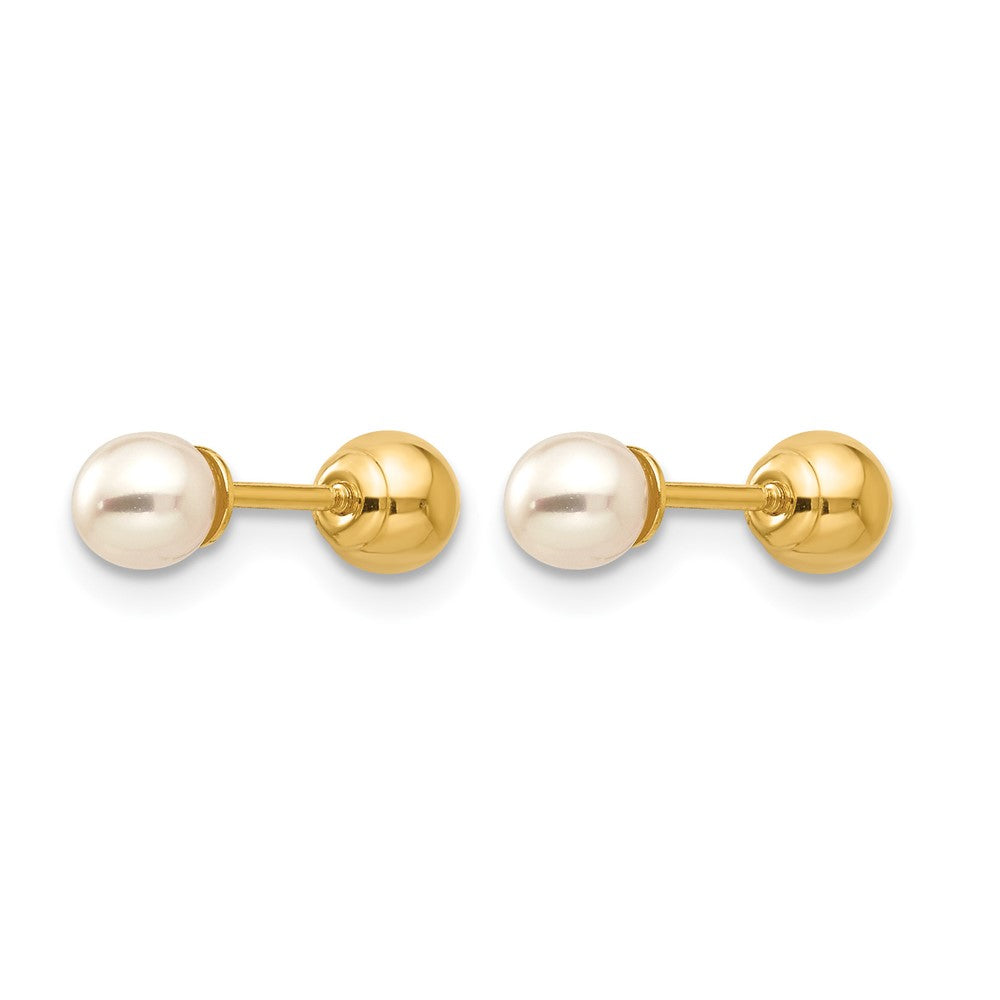 14k Madi K Reversible 3.75-4mm FW Cultured Pearl & Gold Ball Earrings