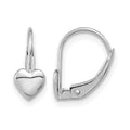 14k White Gold Madi K Heart Leverback Earrings