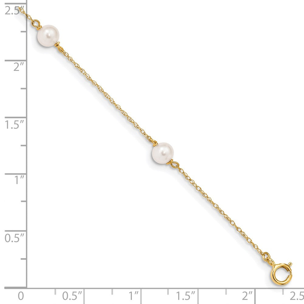 14K Madi K 5-6mm White Near-Round FWC Pearl 3-station Bracelet