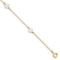 14K Madi K 5-6mm White Near-Round FWC Pearl 3-station Bracelet