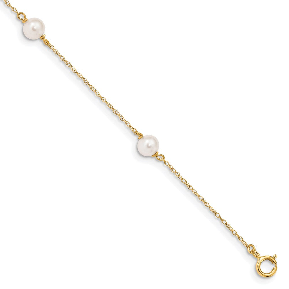 14K Madi K 5-6mm White Near-Round FWC Pearl 3-station Bracelet