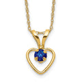 14k Madi K 3mm Sapphire Heart Birthstone Necklace