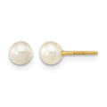 14K Madi K 4-5mm White Near Round FWCPearl Stud Post Screwback Earrings
