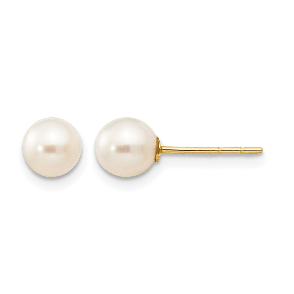 14k Madi K 5-6mm White Near Round Freshwater Cultured Pearl Post Earrings