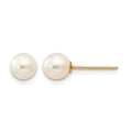 14k Madi K 5-6mm White Near Round Freshwater Cultured Pearl Post Earrings