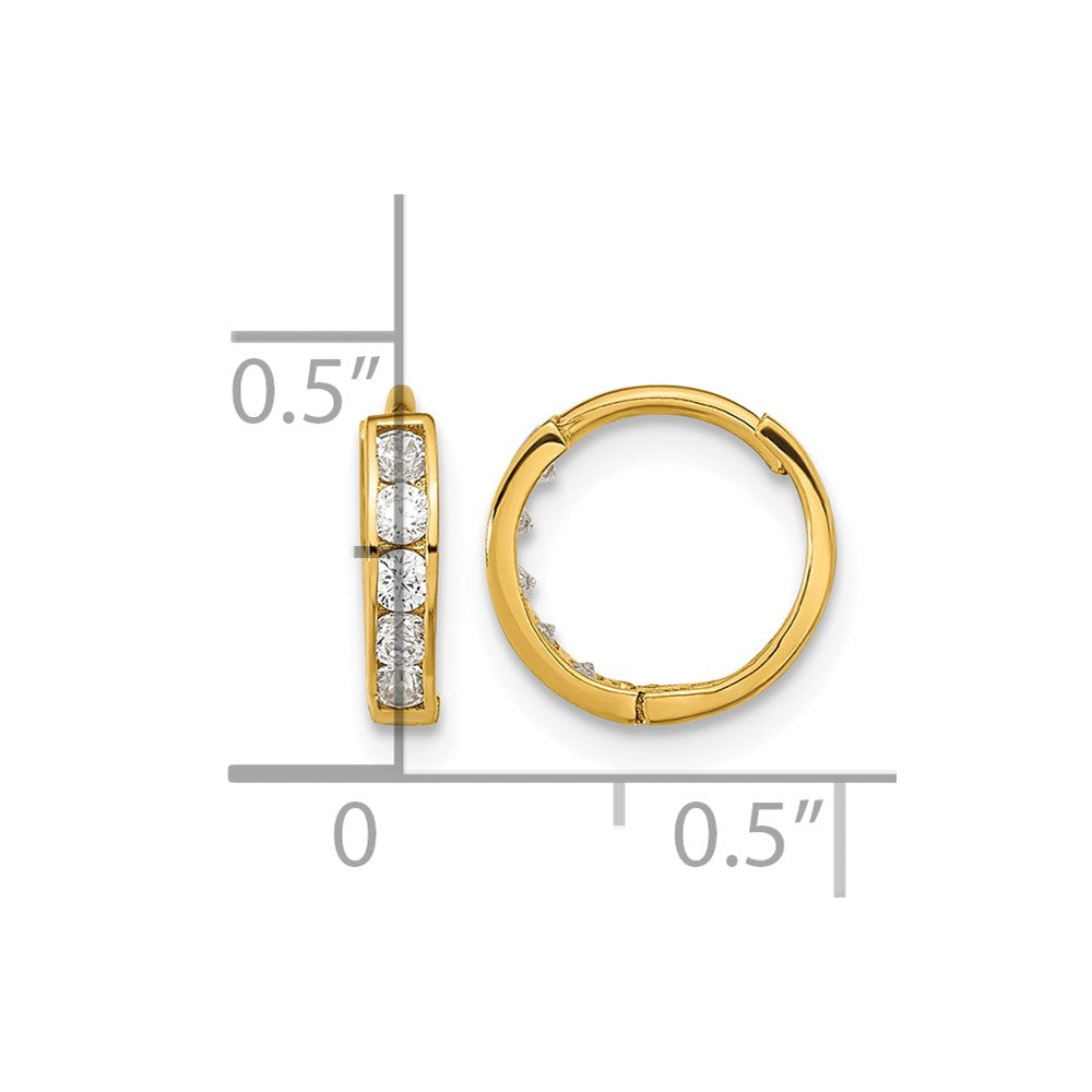 14k Madi K CZ Hinged Hoop Earrings