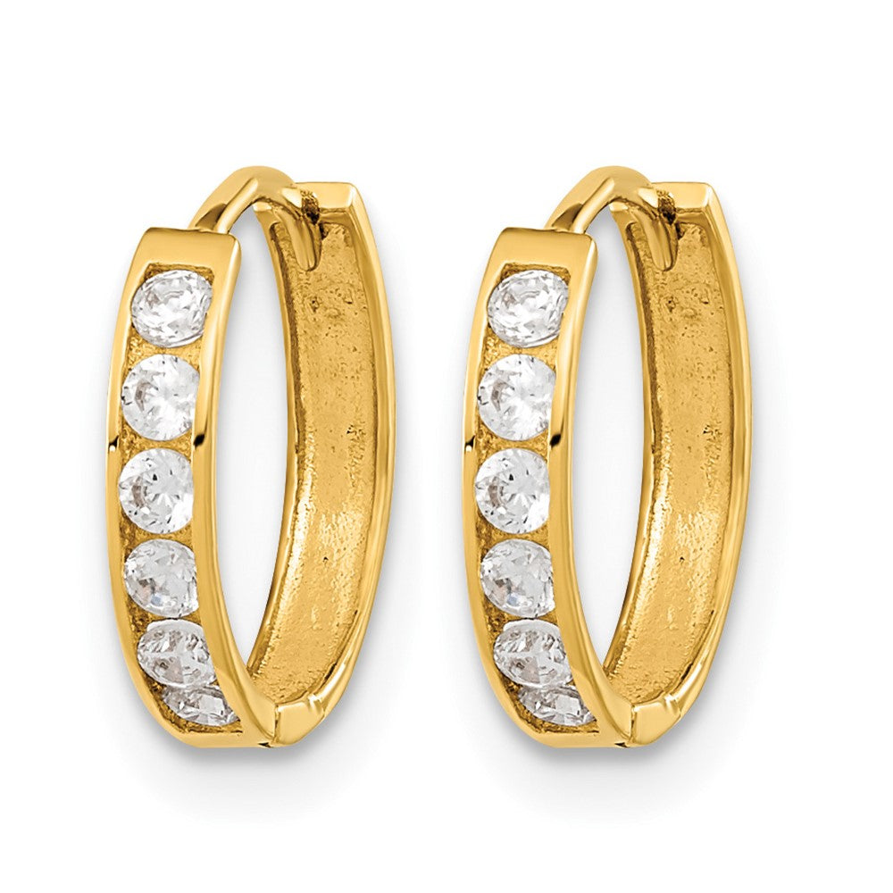 14k Madi K CZ Hinged Hoop Earrings