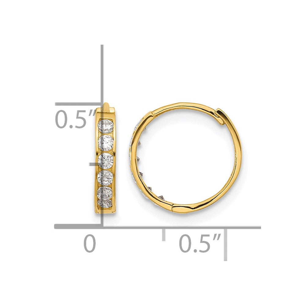 14k Madi K CZ Hinged Hoop Earrings