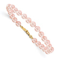 14k Madi K 4.5mm-5.5mm Pink Imitation Shell Pearl 5.25in Bracelet