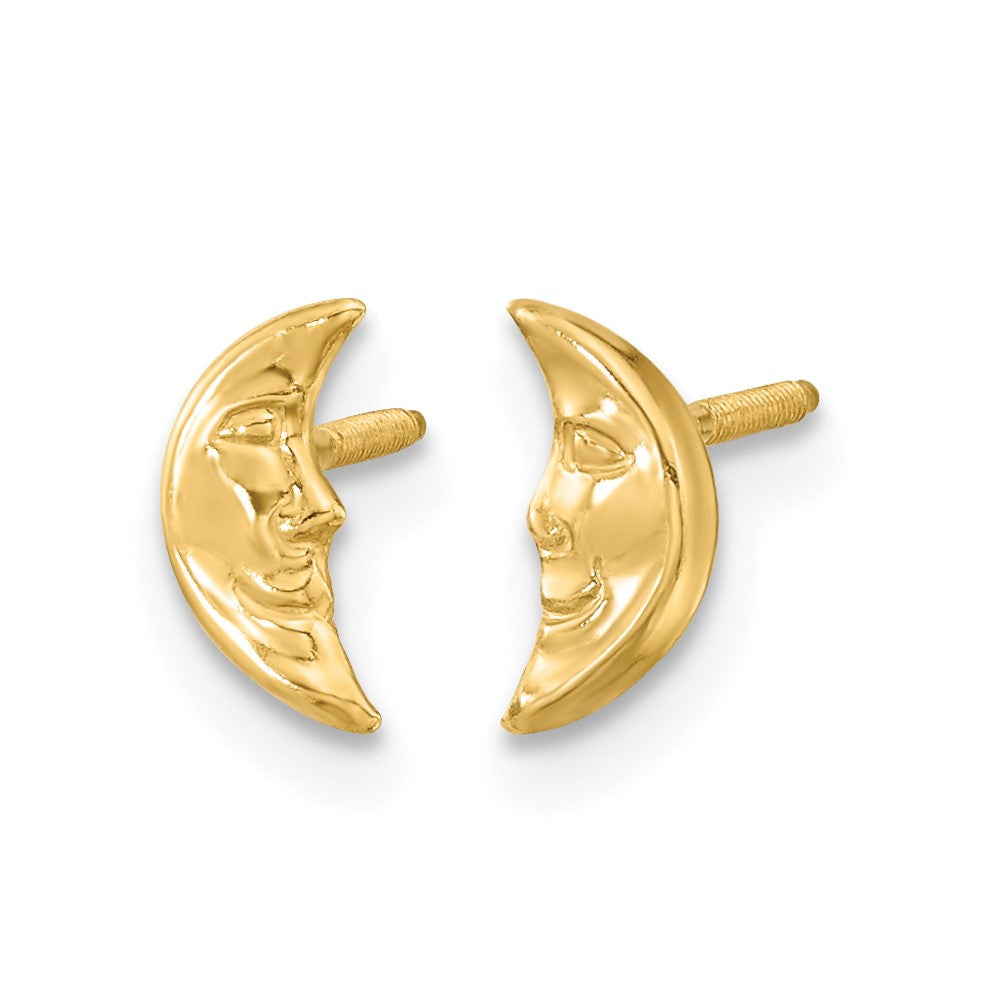14k Madi K Moon w/ face Post Earrings