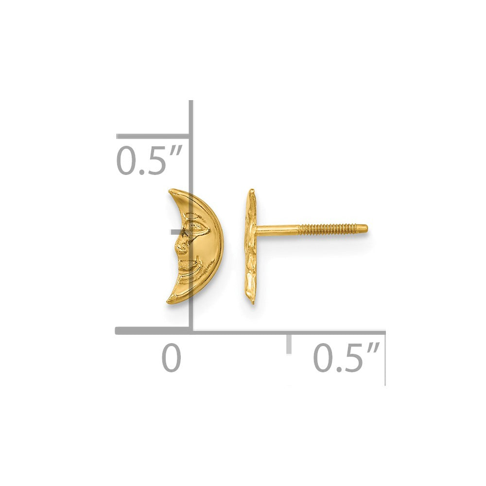 14k Madi K Moon w/ face Post Earrings