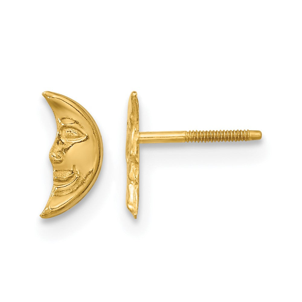 14k Madi K Moon w/ face Post Earrings