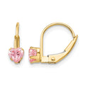 14k Madi K Leverback 4mm Pink CZ Earrings
