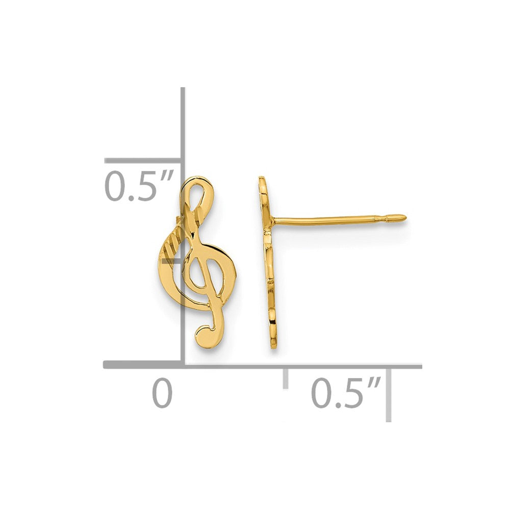 14k Madi K Polished Musical Note Post Earrings
