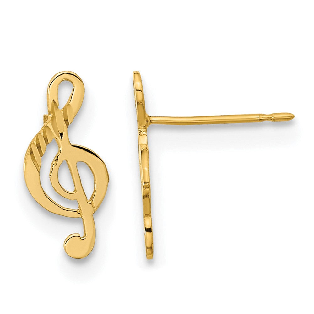 14k Madi K Polished Musical Note Post Earrings
