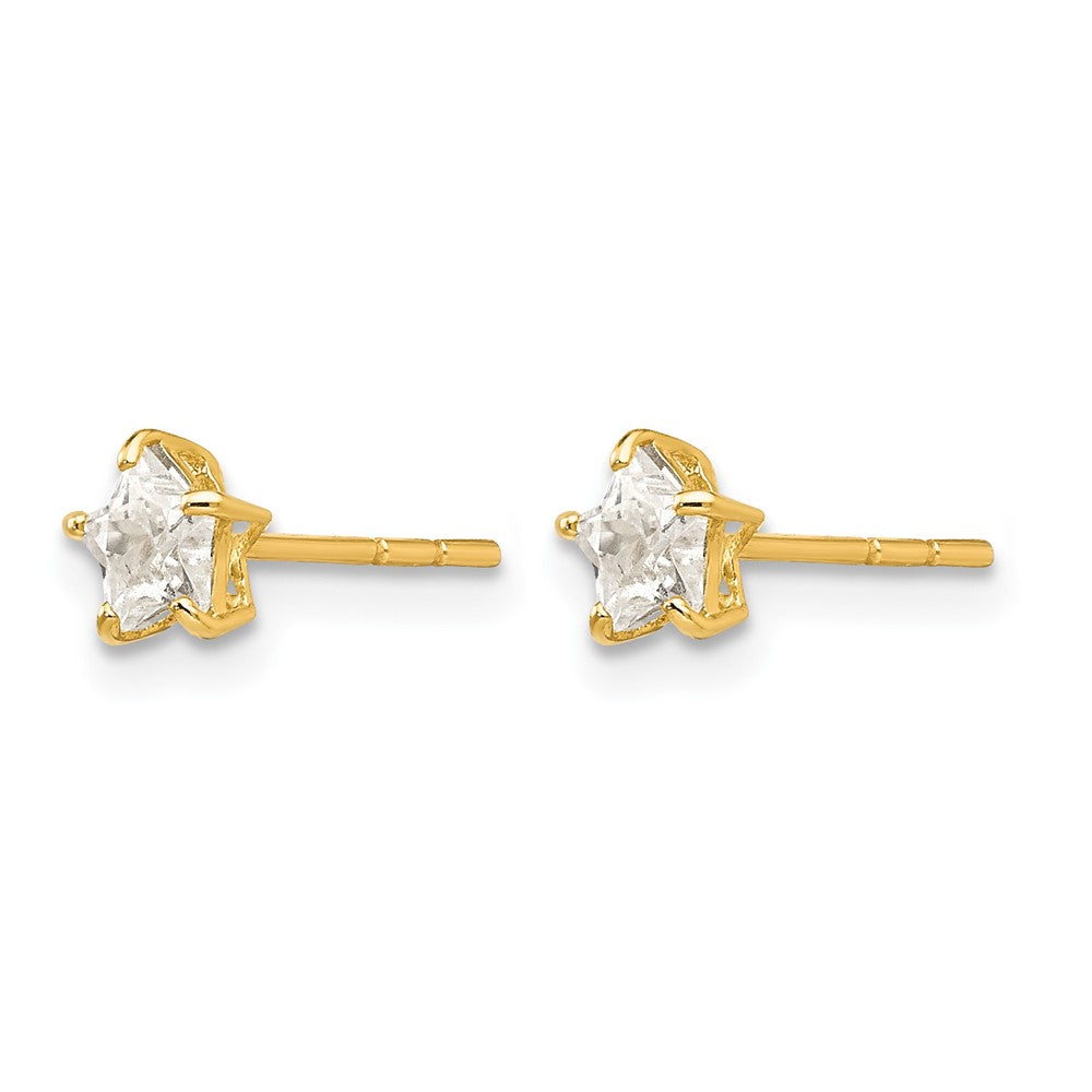 14k Madi K CZ 4mm Star Post Earrings