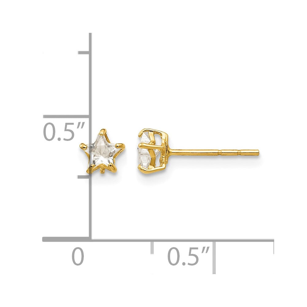 14k Madi K CZ 4mm Star Post Earrings