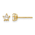 14k Madi K CZ 4mm Star Post Earrings