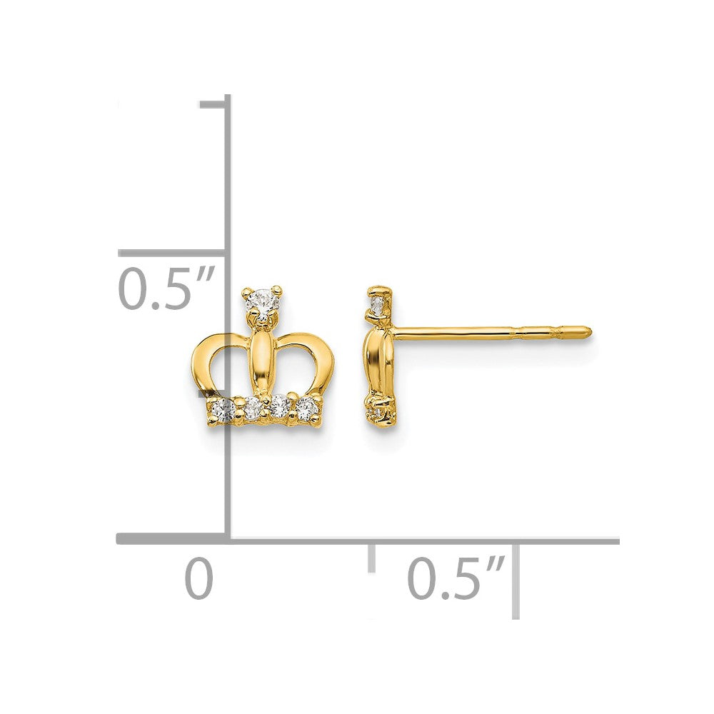 14k Madi K CZ Crown Post Earrings