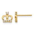 14k Madi K CZ Crown Post Earrings