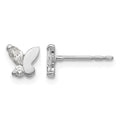 14k White Gold Madi K CZ Butterfly Post Earrings