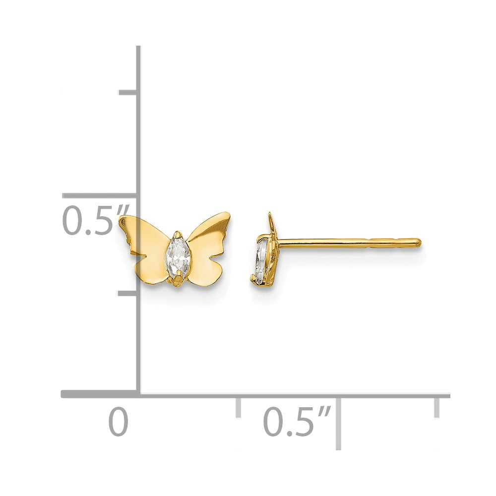 14k Madi K CZ Butterfly Baby Post Earrings